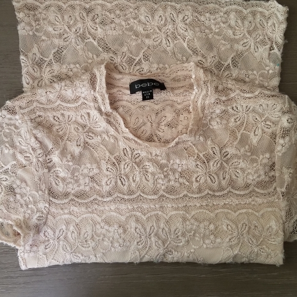 Bebe Nude Lace Top - Picture 7 of 9